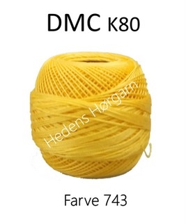 DMC K80 farve 743 Varm gul